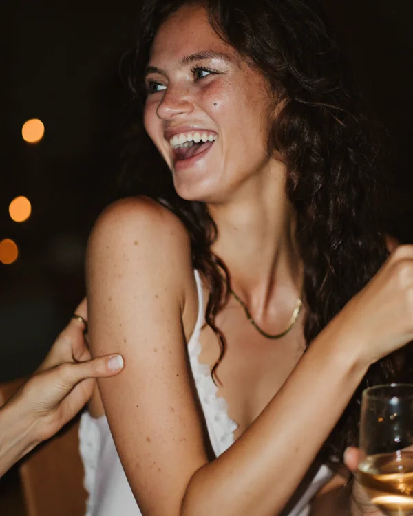 Ad with a hyperreal AI person
