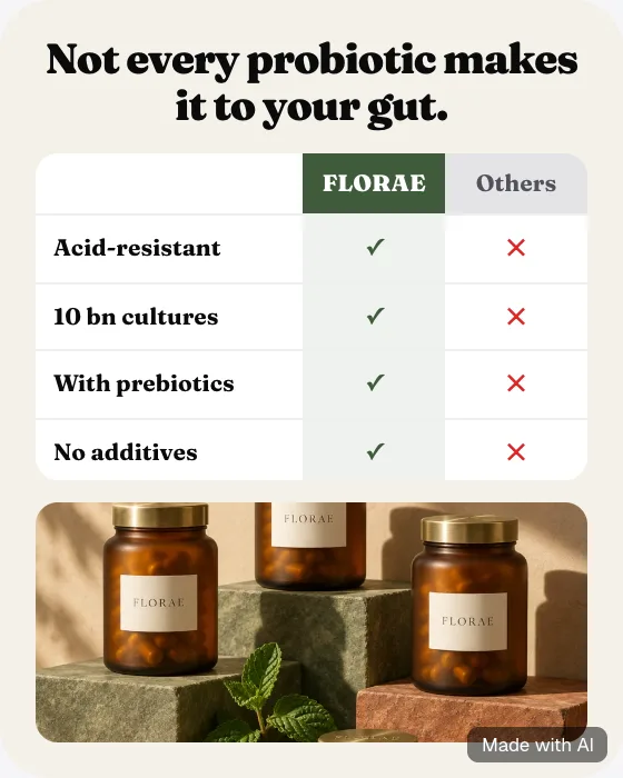 Comparison table: Gut health