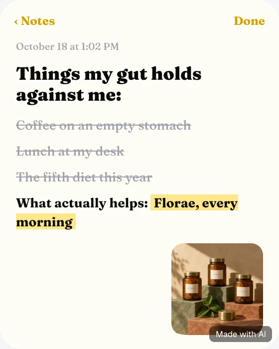 Native: notes app: Gut health
